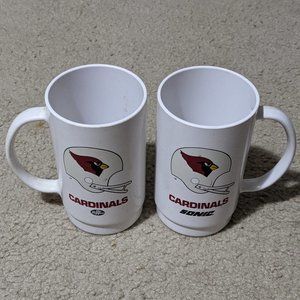 Vintage 80s Sonic Cardinals Dr Pepper Cups